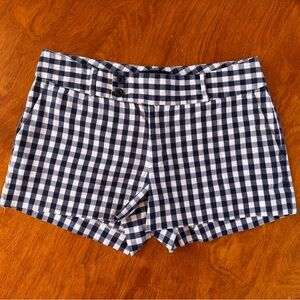 Banana Republic Chino Style Gingham Navy and White Shorts
